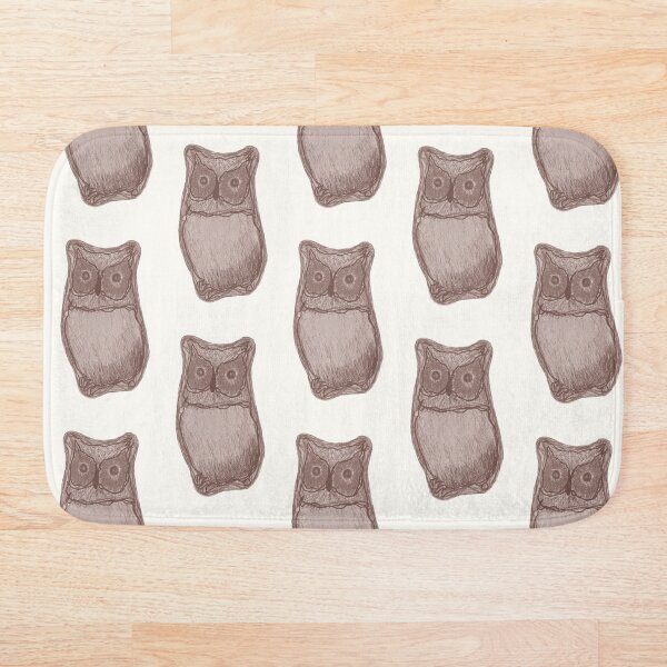Owl (sepia) Bath Mat