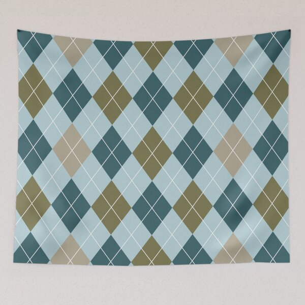 Item preview, Blue green and tan Argyle pattern designed and sold by BLMcreations.