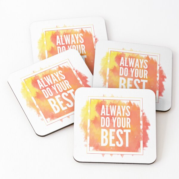 Item preview, Motivational Abstract Design - Always Do Your Best - Today White Hand Written with Orange Yellow Red Triangle Geometric Colored Background designed and sold by WearWolfDesigns.