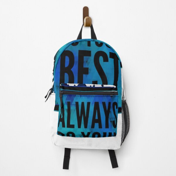 Item preview, Motivational Abstract Design - Always Do Your Best - Today Black Hand Written with Blue Triangle Geometric Colored Background designed and sold by WearWolfDesigns.