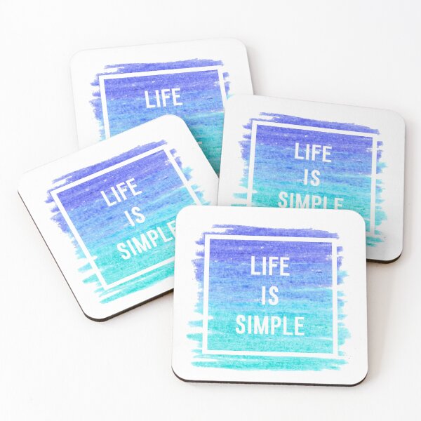 Item preview, Motivational Abstract Design - Life Is Simple - Today White Hand Written with Blue Crayon Colored Background designed and sold by WearWolfDesigns.