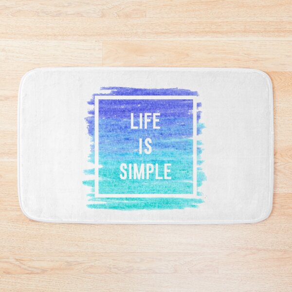 Item preview, Motivational Abstract Design - Life Is Simple - Today White Hand Written with Blue Crayon Colored Background designed and sold by WearWolfDesigns.