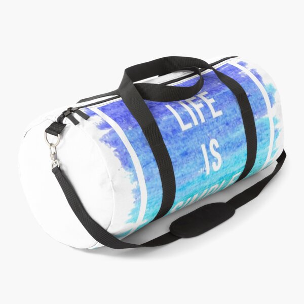 Item preview, Motivational Abstract Design - Life Is Simple - Today White Hand Written with Blue Crayon Colored Background designed and sold by WearWolfDesigns.