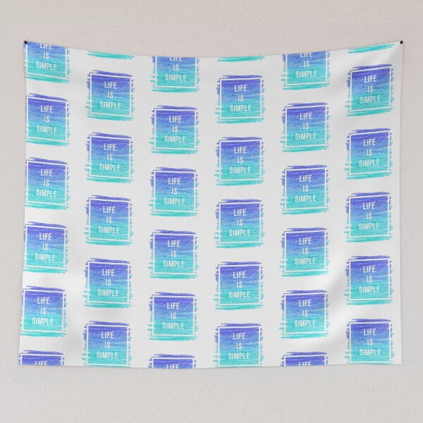 Item preview, Motivational Abstract Design - Life Is Simple - Today White Hand Written with Blue Crayon Colored Background designed and sold by WearWolfDesigns.