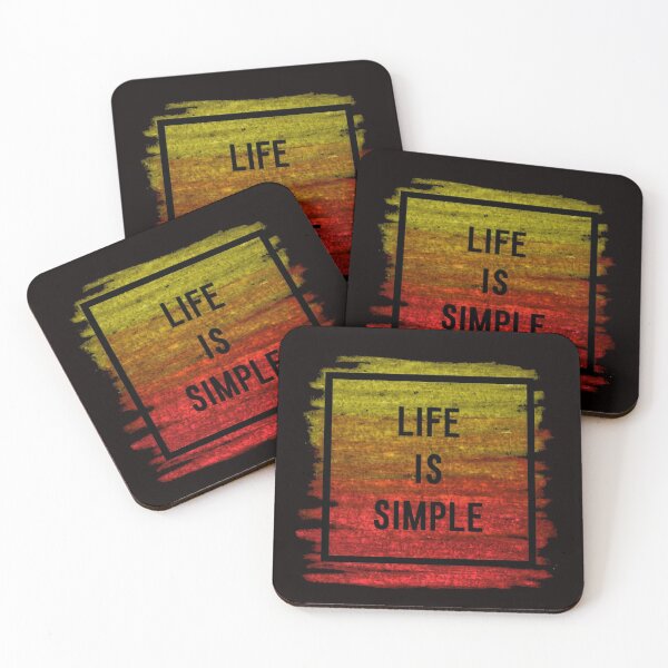 Item preview, Motivational Abstract Design - Life Is Simple - Today Black Hand Written with Red Yellow Crayon Colored Background designed and sold by WearWolfDesigns.