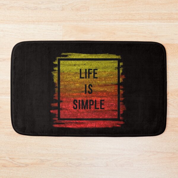 Item preview, Motivational Abstract Design - Life Is Simple - Today Black Hand Written with Red Yellow Crayon Colored Background designed and sold by WearWolfDesigns.