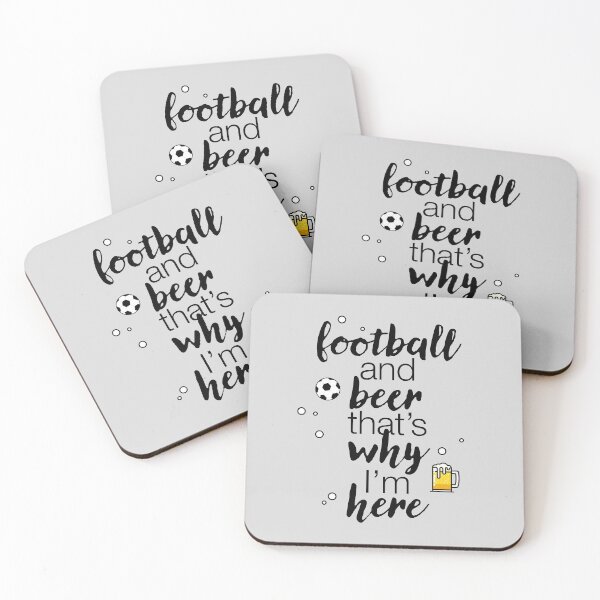Item preview, "Football and beer that's why I'm here" statement designed and sold by TrueType.