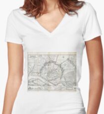 Vintage Map of Hamburg Germany (1813) Women's Fitted V-Neck T-Shirt