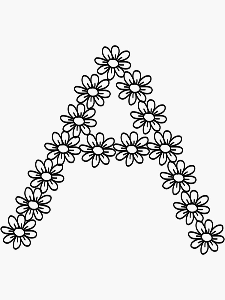 "Black and White Letter A" Sticker for Sale by pragyartdesigns Redbubble