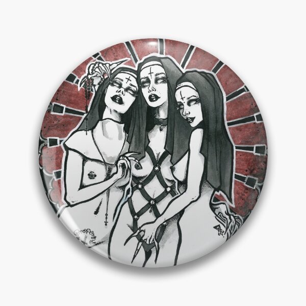 Item preview, Three Sin Sisters, sexy nuns, bdsm girls, naked girls, occult art, satan lovers, erotic rt, vintage witches, goth girls, gothic aesthetic, sexy vamp, succubus, dark art designed and sold by SSINAMOON.