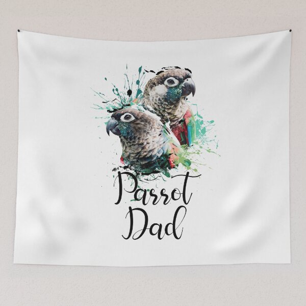 Item preview, Color Splatter Crimson Bellied Conure Parakeet Parrot Dad White designed and sold by Alienphysique.