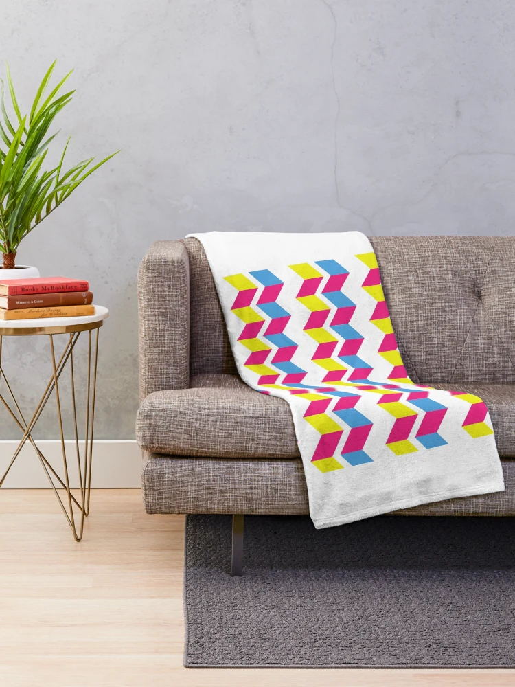 Thumbnail 2 of 6, Throw Blanket, Symmetrical Triangle Pattern designed and sold by PeacePrint.