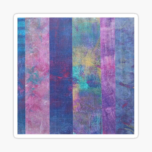 A Collage of Abstract Mono Prints Sticker