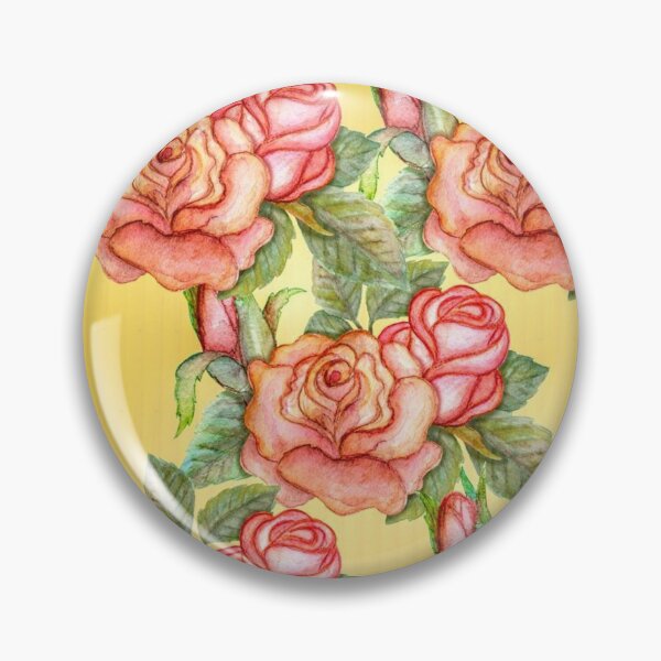 Item preview, Shinny pink roses on a yellow fond designed and sold by Mariocii.
