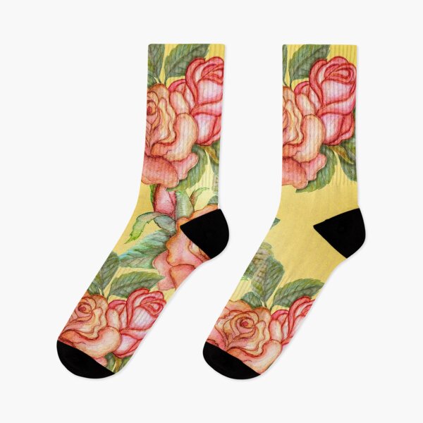 Item preview, Shinny pink roses on a yellow fond designed and sold by Mariocii.