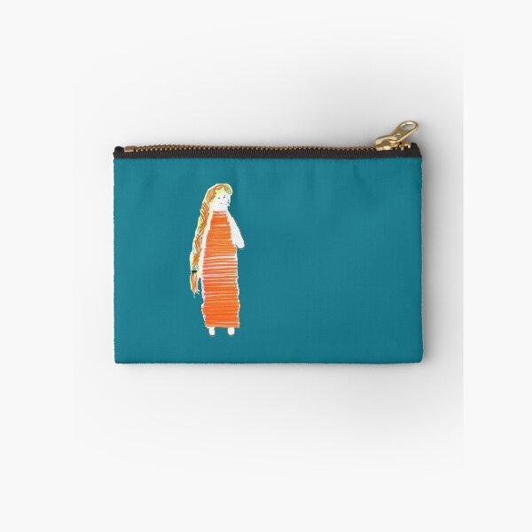 Item preview, Journalling & Art Pencil Cases & Pouches Girl Doll Redhead Orange Dress Hand Drawn designed and sold by H3designs.