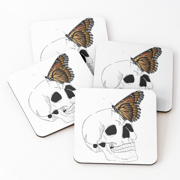 Item preview, skull and butterfly designed and sold by Phiiilo.