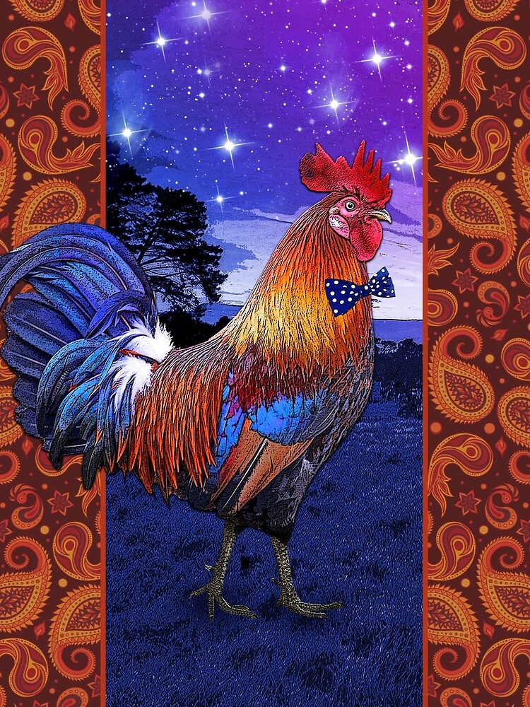 Rooster with a bowtie by feastoffun
