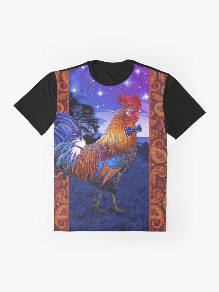 Alternate view of Rooster with a bowtie Graphic T-Shirt