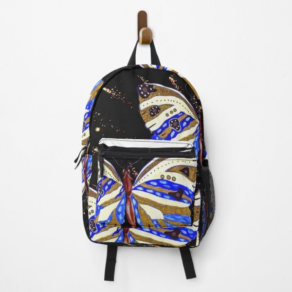 Item preview, Blue shinny butterflies fly on the black sky designed and sold by Mariocii.