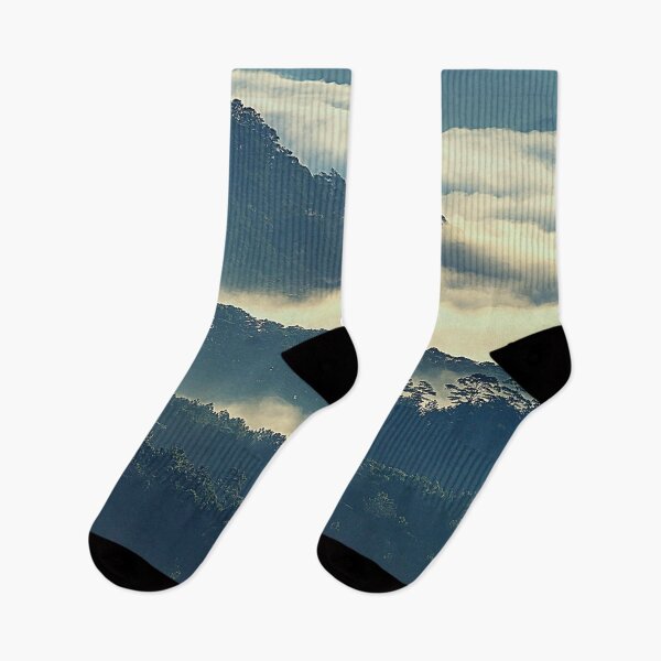 Item preview, Mountains Covered In Fog, Landscape Photography, Forest Art, Cloudy Sky designed and sold by Nature-Arts.