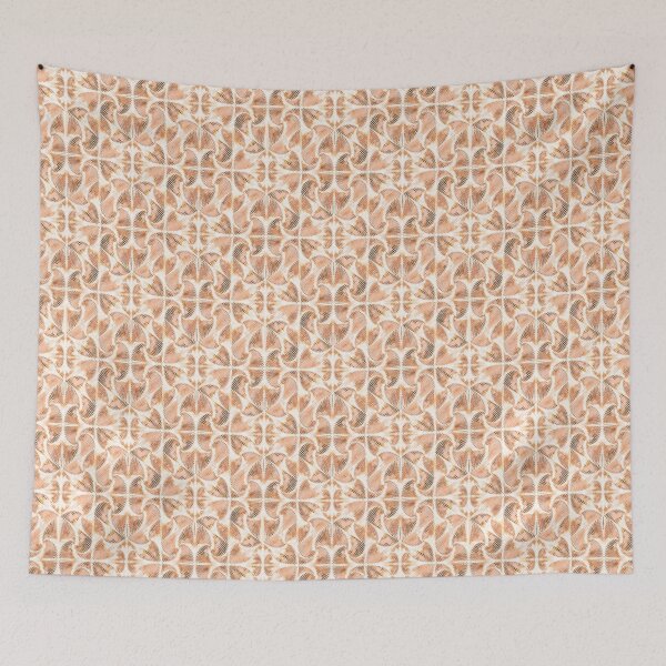 Item preview, Swirl Squared Organic Geometric Pattern in Peach and Brown designed and sold by nancyjcreates.