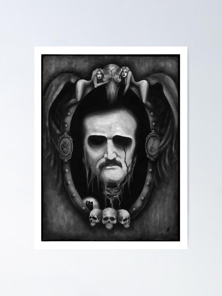 "Dark Edgar, Edgar Allan Poe, Romanticism, dark art painting