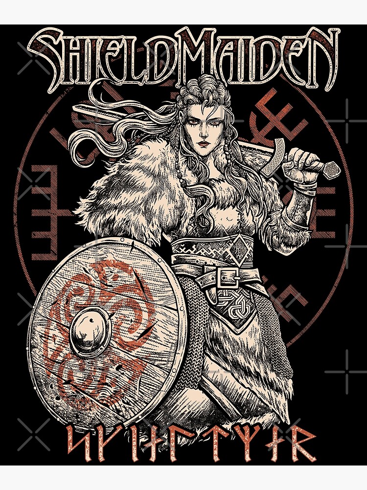 Viking Shieldmaiden Norse Female Warrior Runes' Unisex Tri-Blend T-Shirt