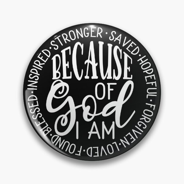 Item preview, Because of God I AM affirmation - design white designed and sold by Mind-Your-Life.
