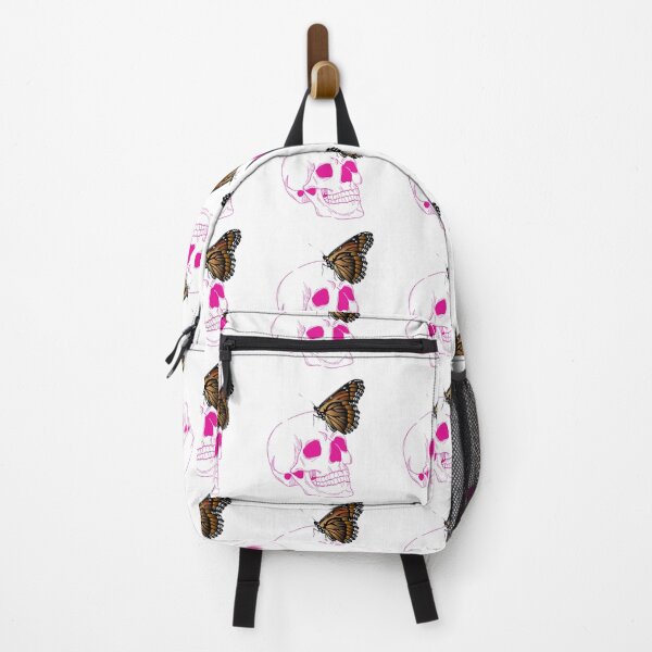 Item preview, pink skull and monarch butterfly designed and sold by Phiiilo.