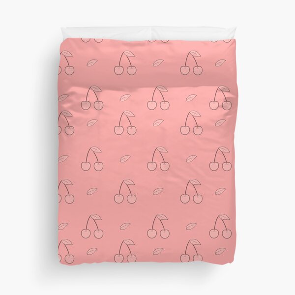 Item preview, Pink Double Cherries With Leaves | Pattern designed and sold by NoirOwned.