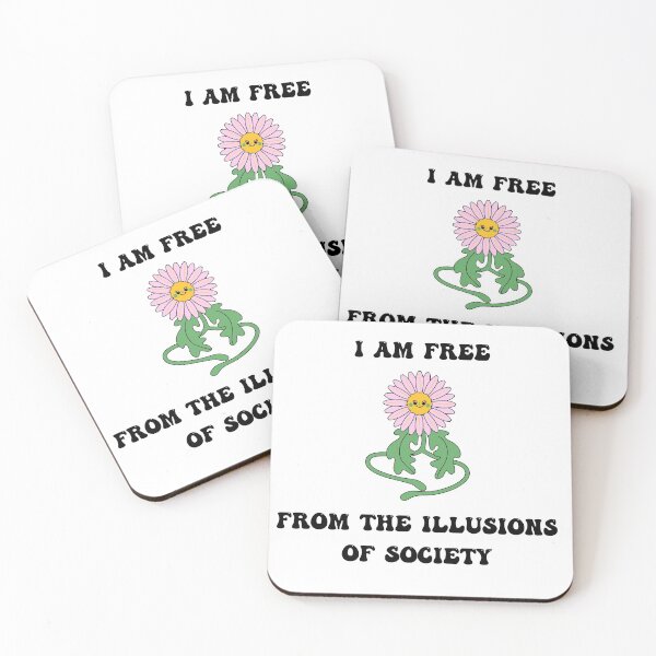 Item preview, Free From The Illusions Of Society Hippie Flower Affirmation designed and sold by Natasha Rolfe.