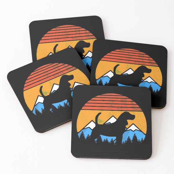 Item preview, Retro Distressed Vintage Sunset Mountains and Forest Beagle Dog Gift designed and sold by Guarddogdrive.