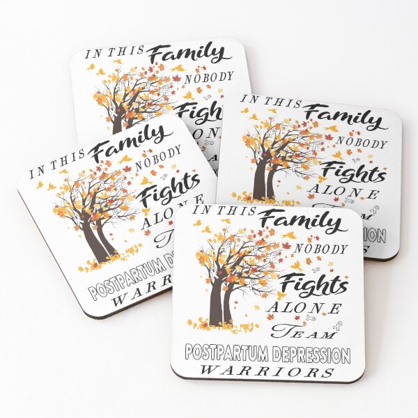 Item preview, In This Family No One Fight Alone Postpartum Depression Awareness ribbon tree designed and sold by radianen.