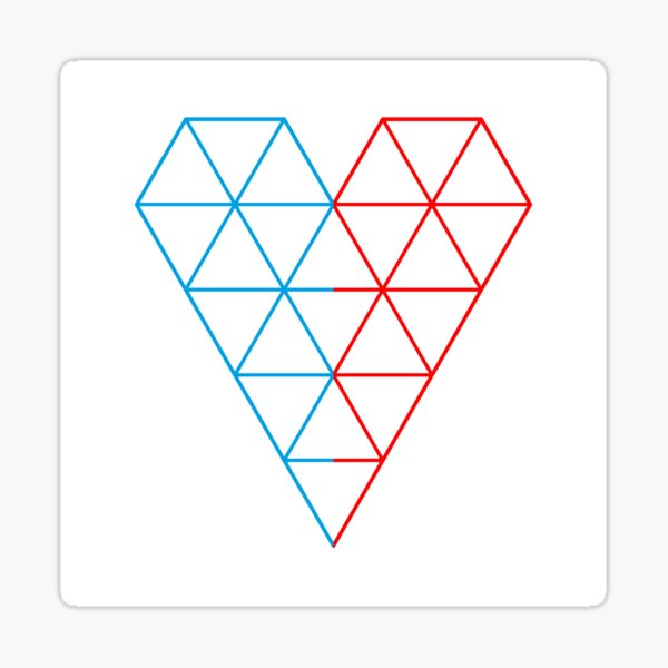 The Heart Of Life - Dual Polygon, 2D/Atlantis. Sticker