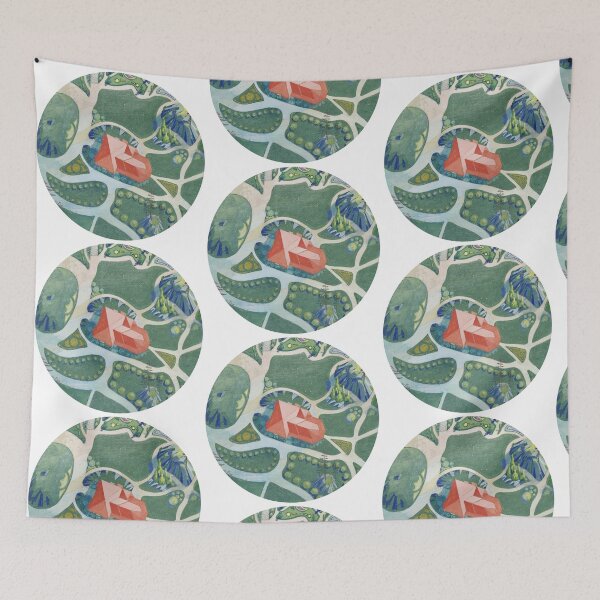 Item preview, Painted garden round stickers designed and sold by wavethreat.