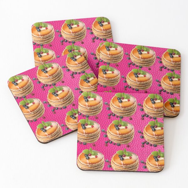 Item preview, brown pancakes with fruits on a pink fond designed and sold by Mariocii.