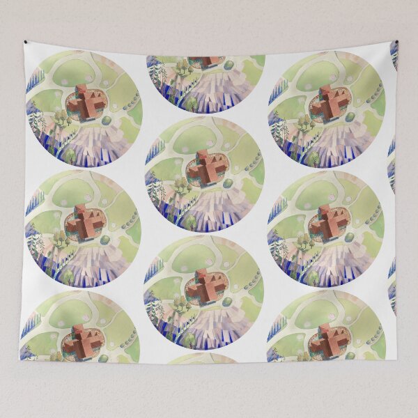 Item preview, Painted garden round stickers designed and sold by wavethreat.