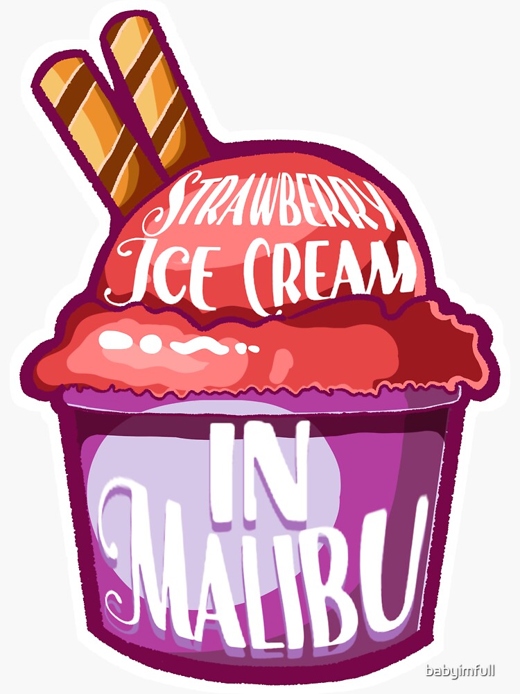 Pegatina «Olivia Rodrigo Strawberry Ice Cream in Malibu» de