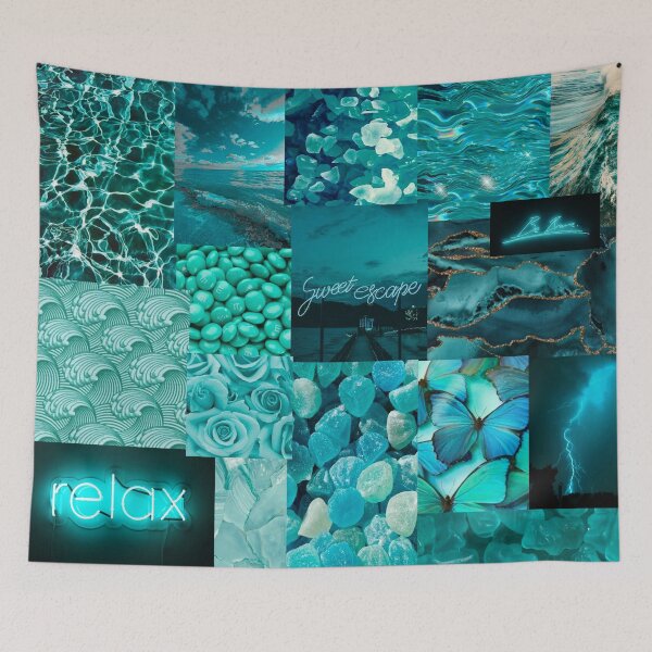 Item preview, Turquoise aesthetic blue collage  designed and sold by Caroline  Alderfer.