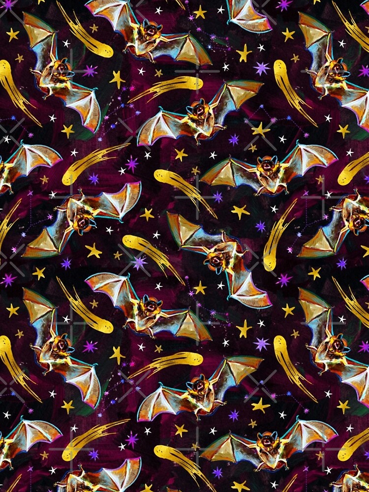 Spooky Bat Pattern with Stars by Robert Phelps by RobertPhelpsArt