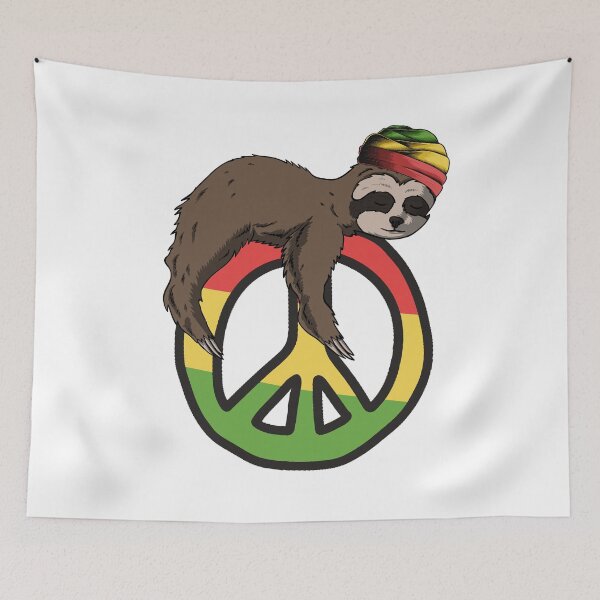 Item preview, Funny Rasta Sloth With Peace Art designed and sold by MrEddie10.