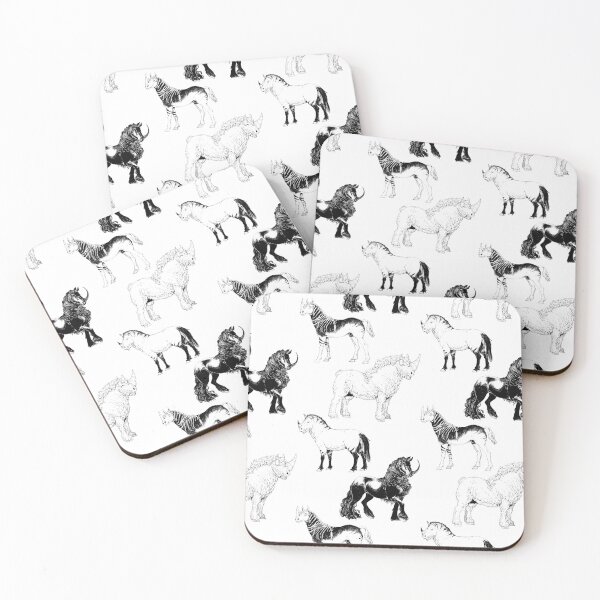 Item preview, normal unicorns (monochrome) designed and sold by a.j. bartoe.