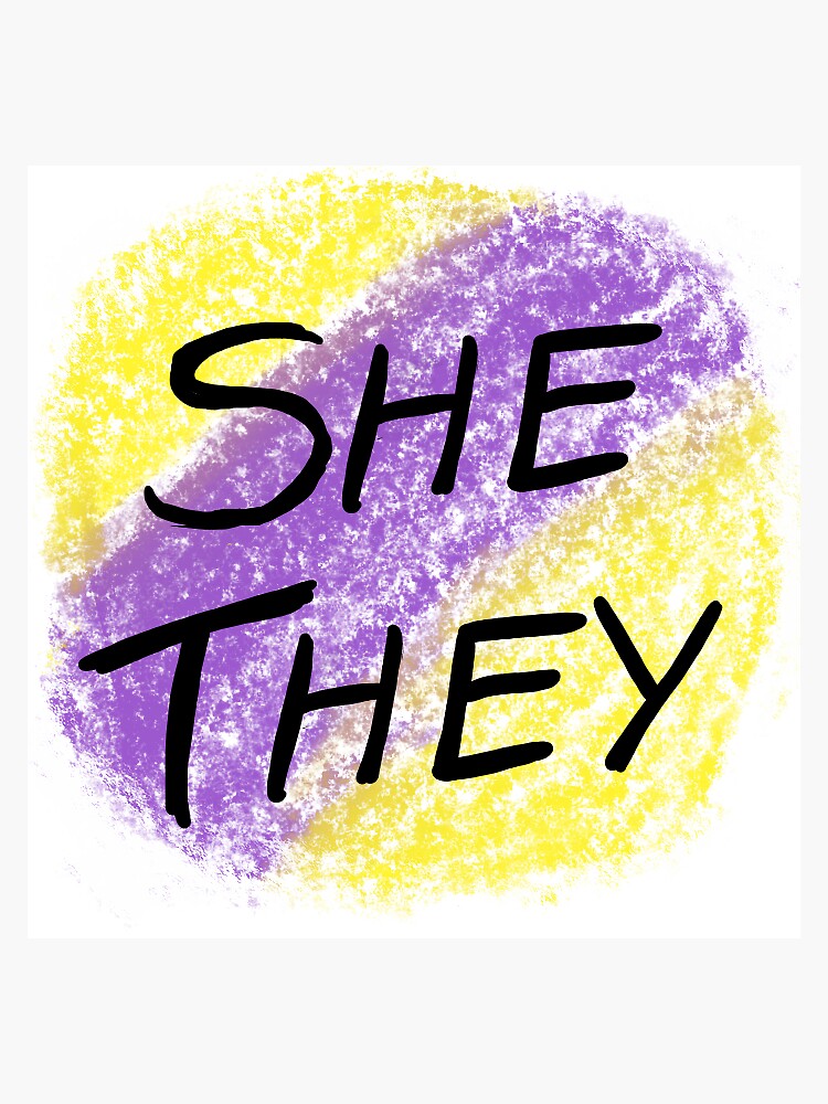 Artsy Shethey Pronouns Sticker For Sale By Beebee2121 Redbubble 0593