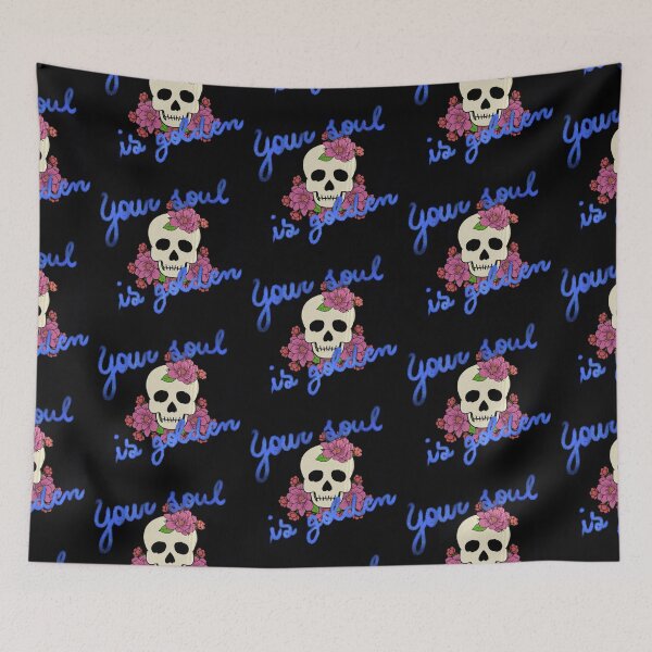 Item preview, Your soul is golden skull and flowers designed and sold by Mandalis Shop.