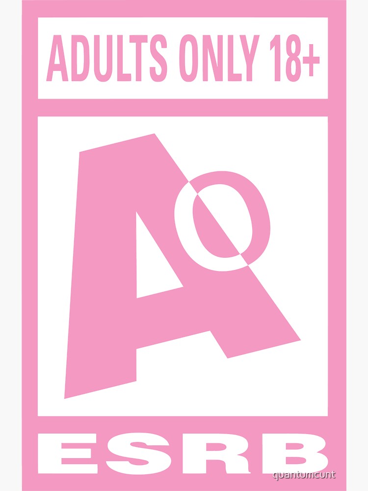 Thumbnail 3 of 3, Sticker, Adults Only [Pink] designed and sold by quantumcunt.