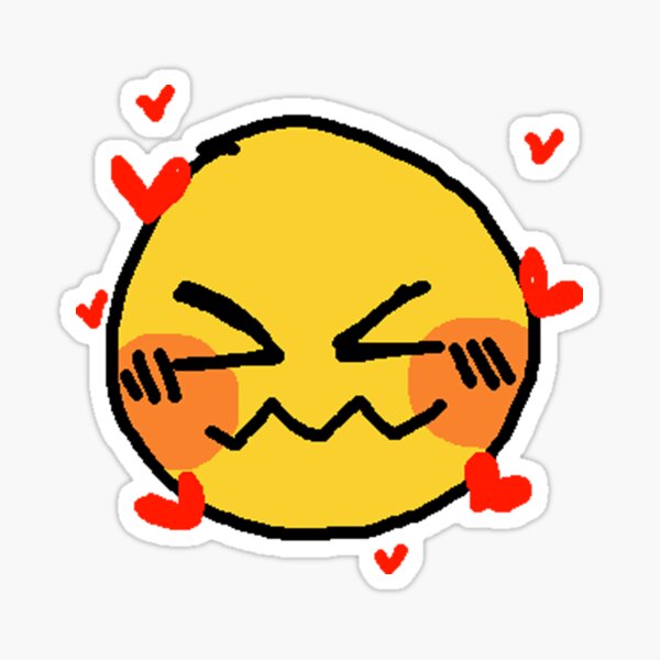 Sobbing Cursed Emoji Sticker for Sale by jenmish