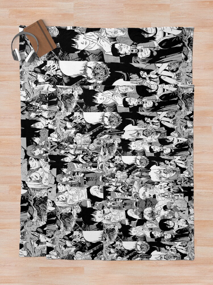 Alternate view of Chainsaw Man Collage Throw Blanket