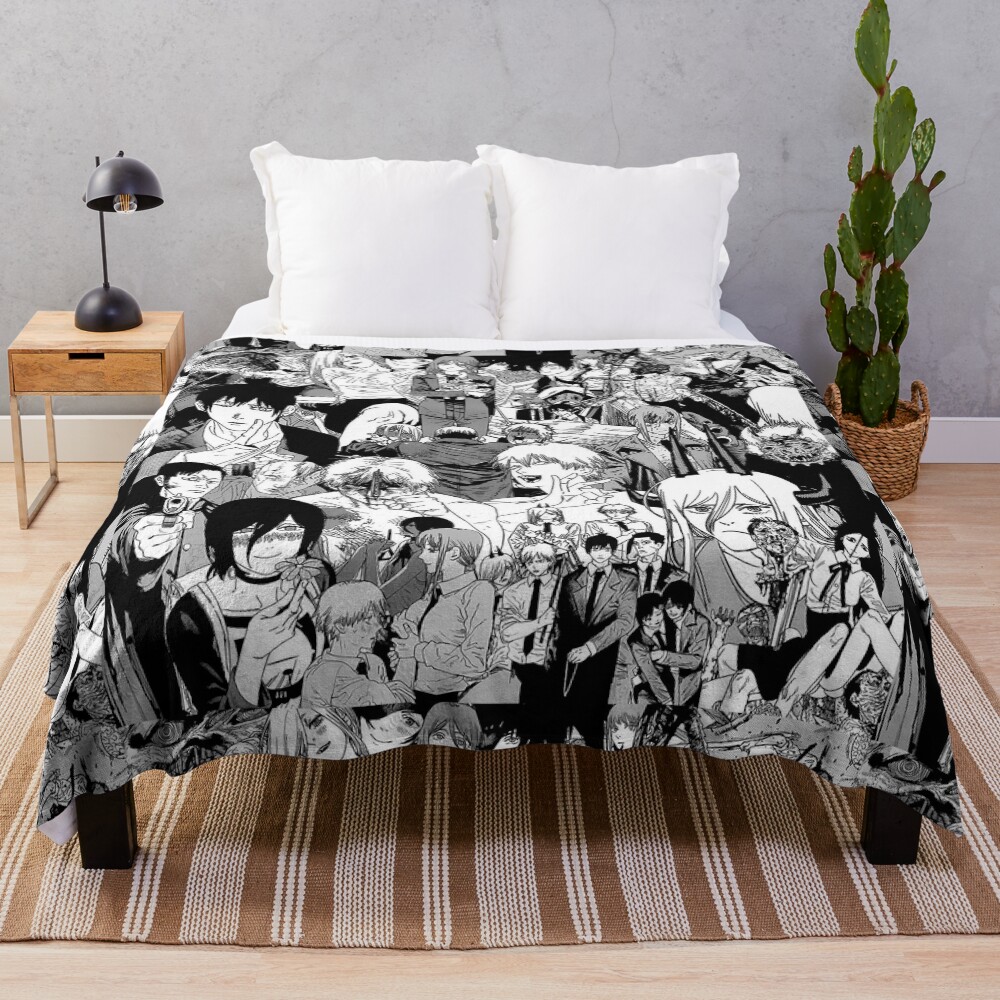 Chainsaw Man Collage Throw Blanket