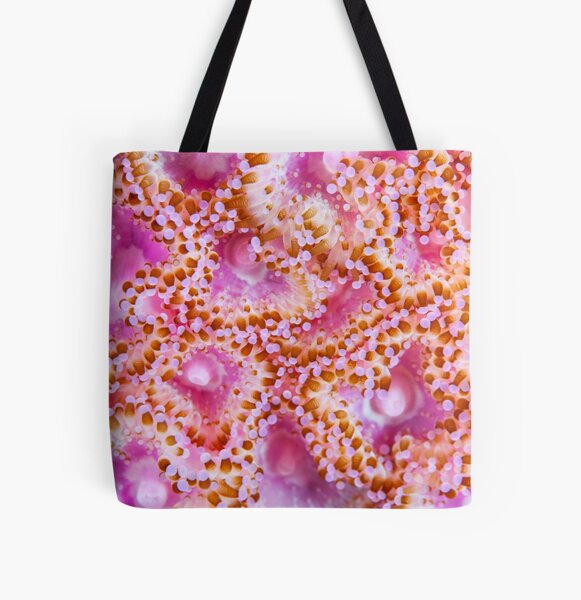 The Anemone Collection - pink and purple All Over Print Tote Bag